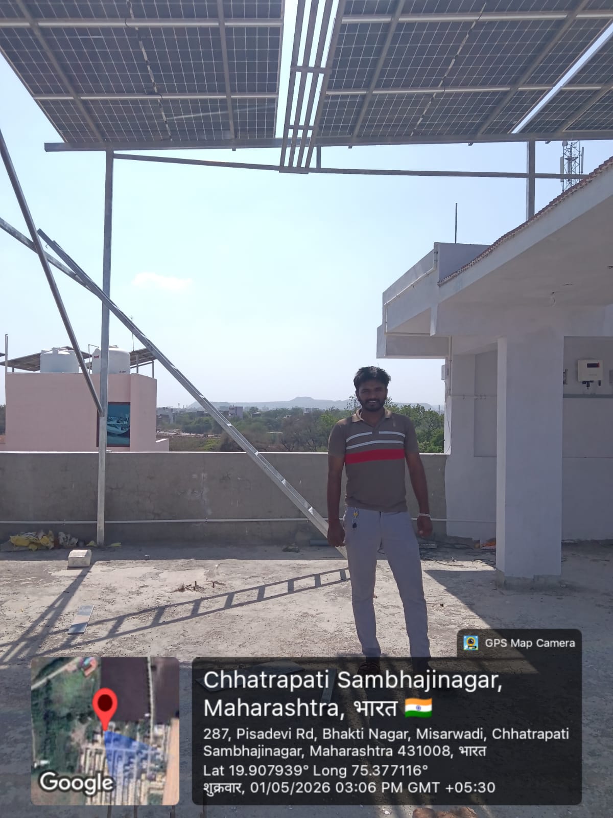 Rooftop Solar Panel Structure Setup in Pandharpur - Sunved Solars